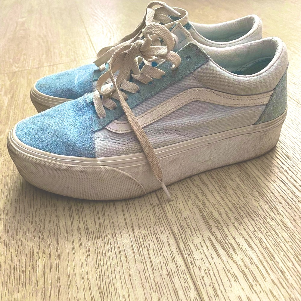 Vans Blue and White platform Sneakers